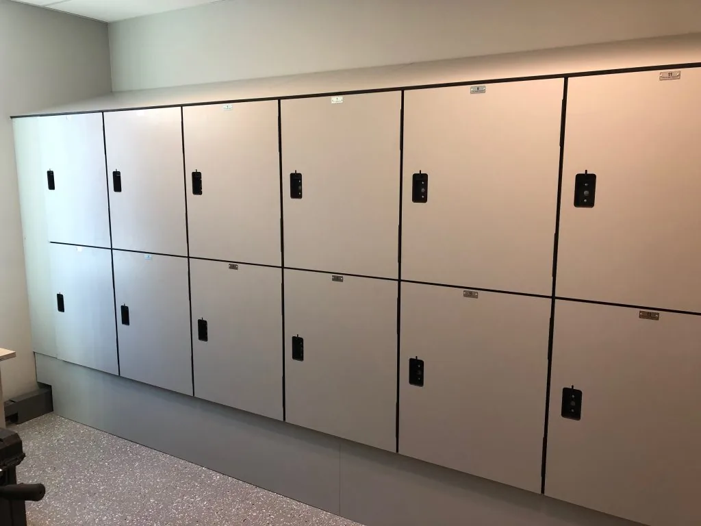 Custom phenolic lockers installed by Hostetter Supply