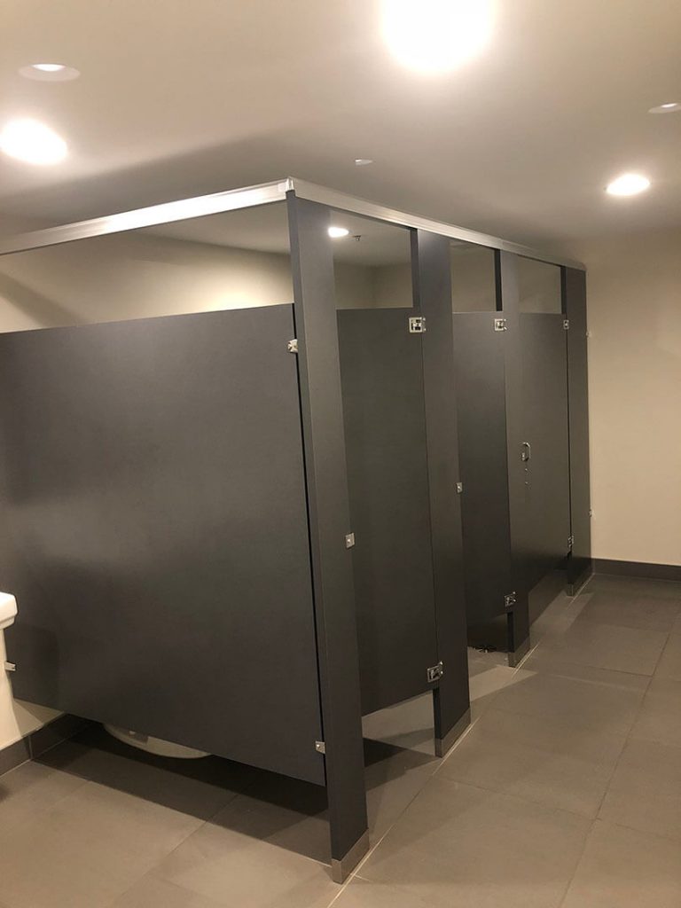 Scranton Solid Plastic washroom toilet partitions installed Baltimore office